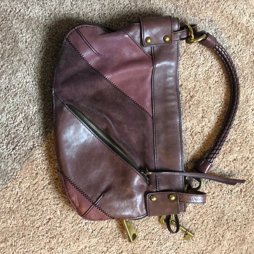 Fossil purple/eggplant leather purse